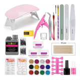 Kit Completo Uña Con Lampara+accesorios Profesional Manicure