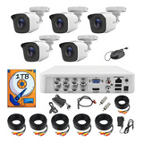 Kit Circuito Cerrado 5 Cámaras Hd 720 Cctv Con Microfono 1tb