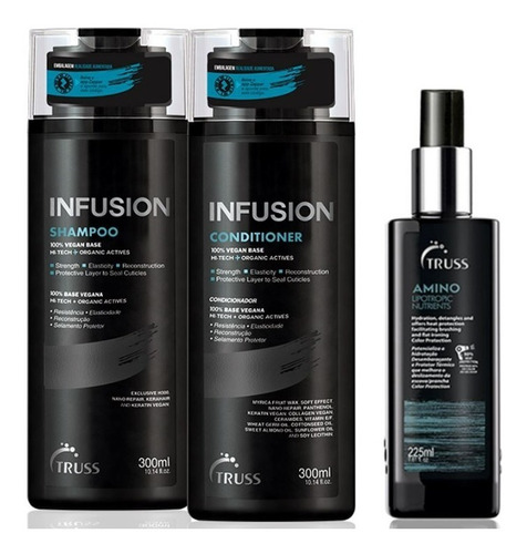 Truss Shampoo, Cond Infusion, Amino Protetor Térmico+ Brinde