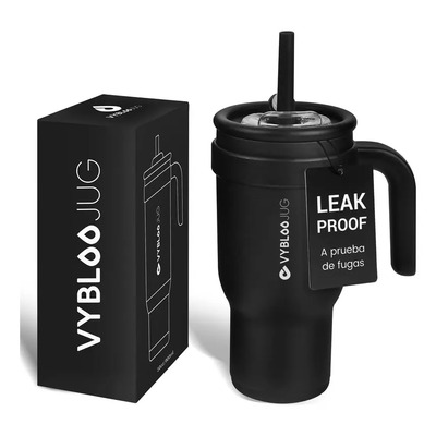Vaso termo de acero inoxidable con cepillo y popote 30oz calor Fizz Sombrío | Meses sin interés