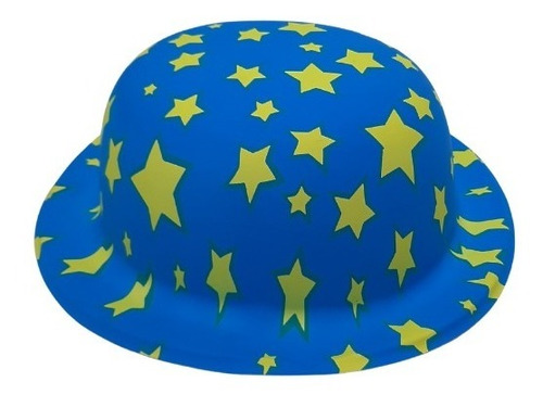 Sombrero Bombin Con Estrellas Fluo Plastico