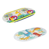 Kit 2 Tapete Banho Plástico Box Antiderrapante Bebe Infantil Cor Safari/dino