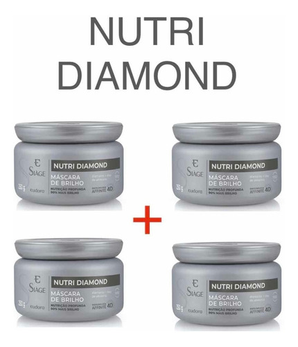 Kit C 4: Máscara Capilar Eudora Siage Diamond 250g