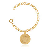 Pulseira Bracelete Medalha De São Bento Banhada Ouro 18k