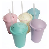 Vasos Milkshake Para Personalizar Colores Pastel X35u