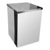 Lixeira Aco Inox Quadrada 24x30 15 Litros C/ Aro Basculante