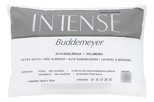 Travesseiro 50x70cm Buddemeyer Intense 100% Algodão Branco