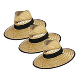 Pack 3 Sombrero De Paja Para El Sol De Playa Gorro Verano 