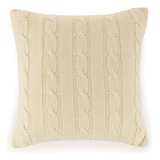 Almofada Ane Tricot Entrelaçada 45x45 Karsten Cor Off White Desenho Do Tecido Entrelaçado