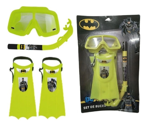 Set Snorkel Buceo Niños Infantil Pata Rana Batman 