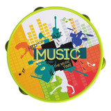 Pandereta Musical Infantil Platillos Metalicos Mediana 17 Cm