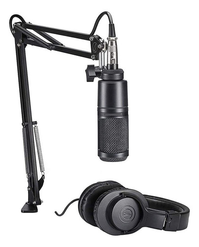 Kit Microfono, Auricular Y Soporte Audio Technica At2020pk