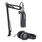 Kit Microfono, Auricular Y Soporte Audio Technica At2020pk