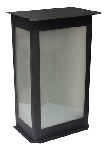 Aplique 3 Caras Farol Colonial 30cm Chapa Vidrio Esmerilado 