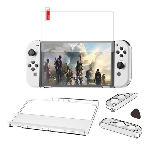 Mica + Case Protector De Acrílico Para Nintendo Switch Oled