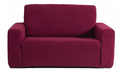 Funda De Sillón Rojo Loveseat Niza Protector Elástico Vianey Liso