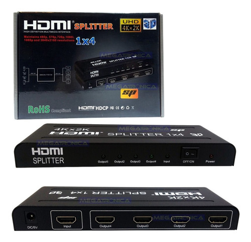 Splitter Hdmi 1x4 Divisor Amplificador 1080p