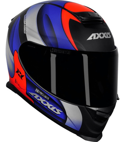 Capacete Moto Axxis Eagle Tecno Preto Vermelho C/ Narigueira