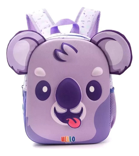 Mochila Espalda 12 P Hello Termoformada Skora Sharif Express Color Lila Koala