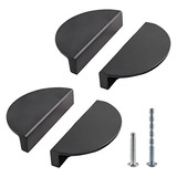 Tiradores De Muebles Semicirculo Negro 4u 95mm