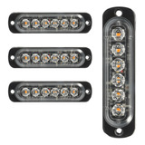 Kit 4x Tira 6 Leds Efeito Strobo Automotivo Viatura Guincho