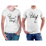 2 Playeras Pareja Amigos Novios Chef Y Sous Chef  + Regalo