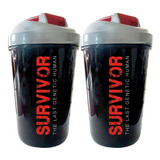 2 Vasos Shaker Black Survivor Genetic 600ml Batido Sin Grumo