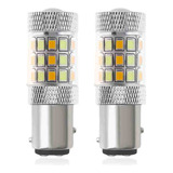 2 Bombillas Led 1157 P21/5w Bicolor Ámbar Blanco