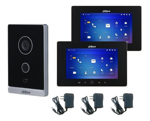 Kit Video Portero Dahua  2 Monitor Ip Touch 7 Pulgadas Wifi