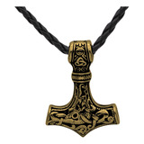 Collar Vegvisir Vikingo Thor Martillo Mjolnir Nórdico Hombre