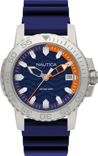 Reloj Nautica Napkyw001 Para Hombre De Silicona Azul
