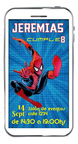 Invitación Digital Super Héroes De Marvel Tarjeta Digital