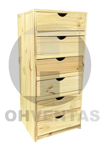 Cajonera 6 Cajones Interior Placard Pino Macizo No Mdf 