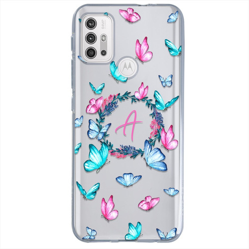 Funda Para Motorola Mariposas Personalizada Tu Inicial