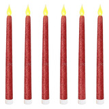 Juego De 6 Velas Conicas Sin De Navidad Velas Led De 11 PuLG