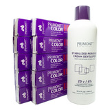 Primont Color Kit X10 Tinturas 60gr + Oxidante Coloración 6c