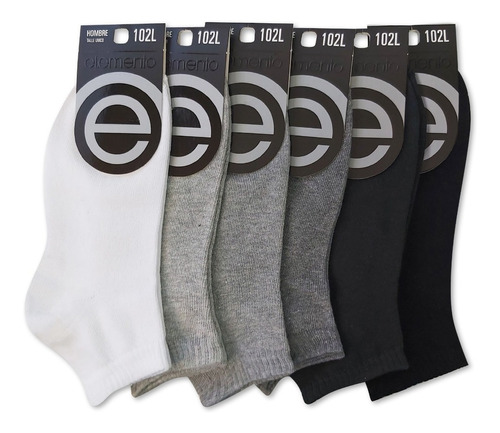 Soquetes Elemento Pack X 6 Pares De Hombre Lisos Art. 102 