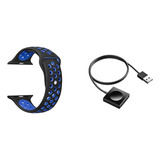 Pack Correa Silicona Sport + Cargador Para Apple Watch 