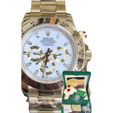 Relogio Rolex Daytona Branco Dourado Base Eta 3035 Caixa 