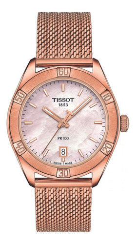 Reloj Para Mujer Tissot T-classic T1019103315100 Oro Rosa