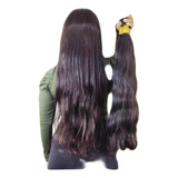 Aplique Tic Tac De Cabelo Humano Natu 60cm 50gr Tela De 25cm