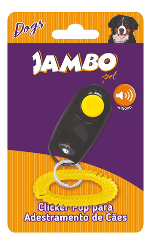 Clicker Preto Pop Para Adestramento Cães Jambo