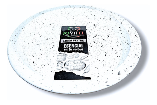 Plato Hondo Blanco Enlozado Peltre 24 Cm Jovifel