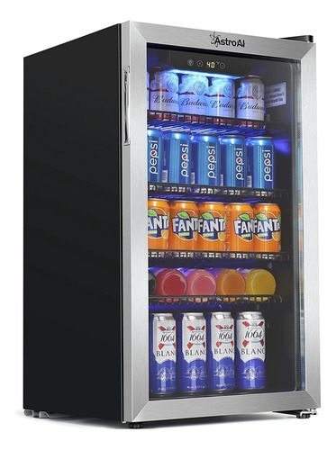 Refrigerador De Bebidas Puerta De Cristal 120 Latas. Euhomy