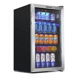 Refrigerador De Bebidas Puerta De Cristal 120 Latas. Euhomy