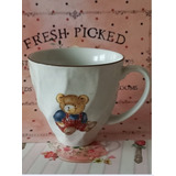 Taza Porcelana Japonesa Infantil Oso Tazon Te Leche Choco