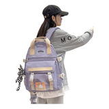 Mochila  Kawaii Colegio Nailon Niña Linda Peluche 602