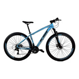 Bicicleta Aro 29 Ksw Shimano Altus 24 Marchas Hidráulica Tamanho Do Quadro 21   Cor Azul-claro