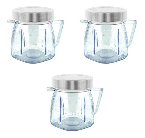 3 Mini Vaso De Plastico Compatible Con Licuadoras Oster