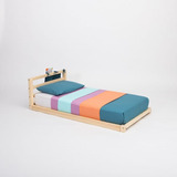 Cama Montessori Individual Madera De Pino 100%recámara Niños